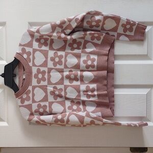Hearts and flowers sweater